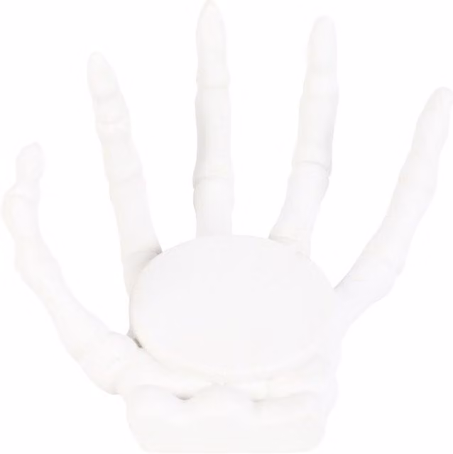 KDMK White Ceramic Skeleton Hand Coaster and Tealight Candle Holder Set