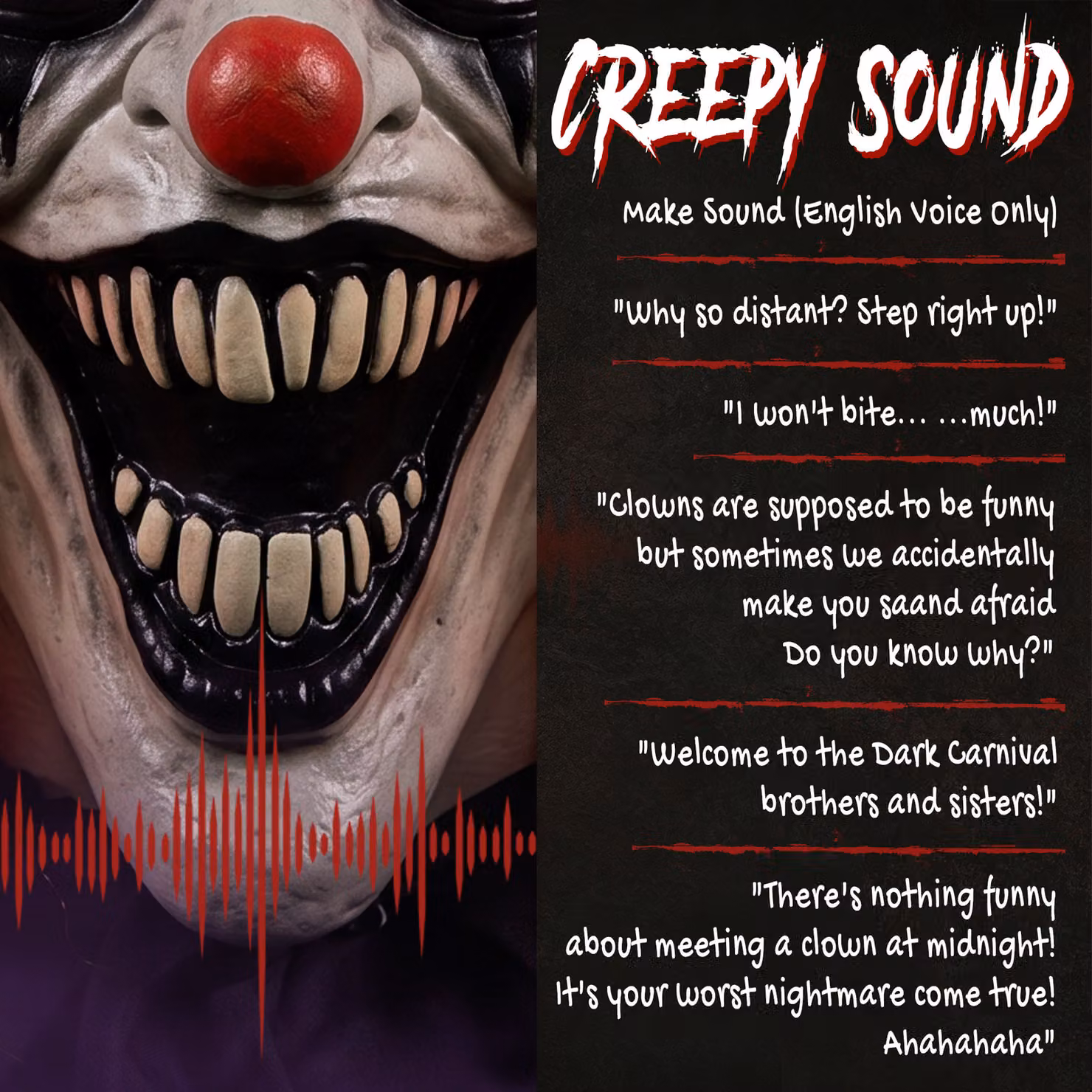 HOMCOM Animated Halloween Face Changing Clown Animatronic Joker with Cackling Sound and Glowing Eyes in Multicolour – 4