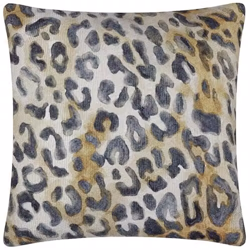 Paoletti Leopardis Leopard Woven Square Outdoor Cushion, Multicolour, W/D/H: 59 x 59 x 1 cm – 1