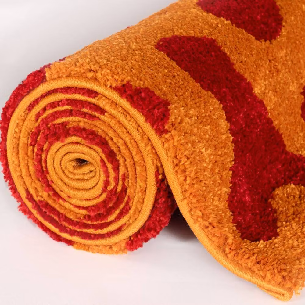 THE RUGS Joli Abstract Pattern Soft and Dense Pile Red Area Rug, W: 120 cm, L: 170 cm – 3