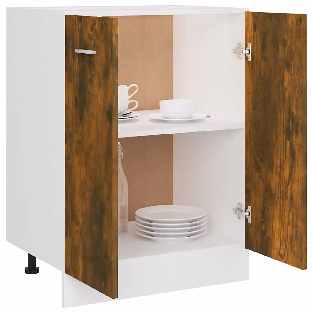 Berkfield Home Smoked Oak Bottom Kitchen Base Unit in Brown, W/D/H: 60 x 46 x 81.5 cm – 2