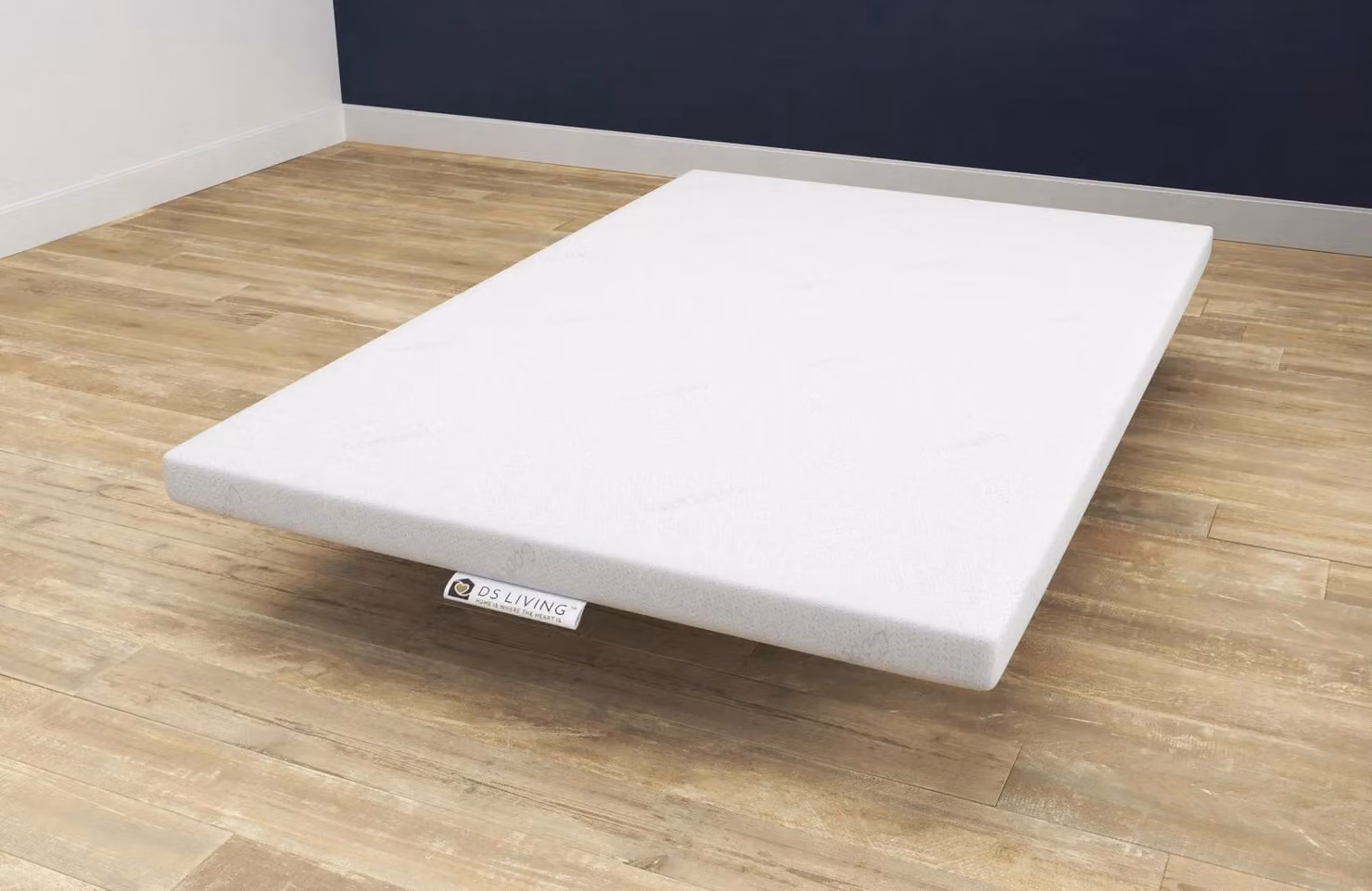 DS Living Deluxe Single Memory Foam Mattress Topper in White, 10 cm Thick – 1