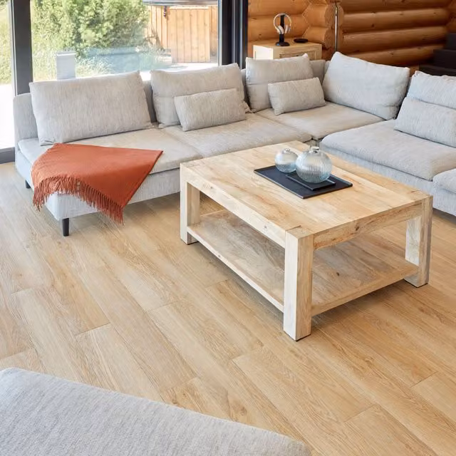 Novecrafto Self Adhesive Wood Look Vinyl Floor Planks, Beige, Pack of 10