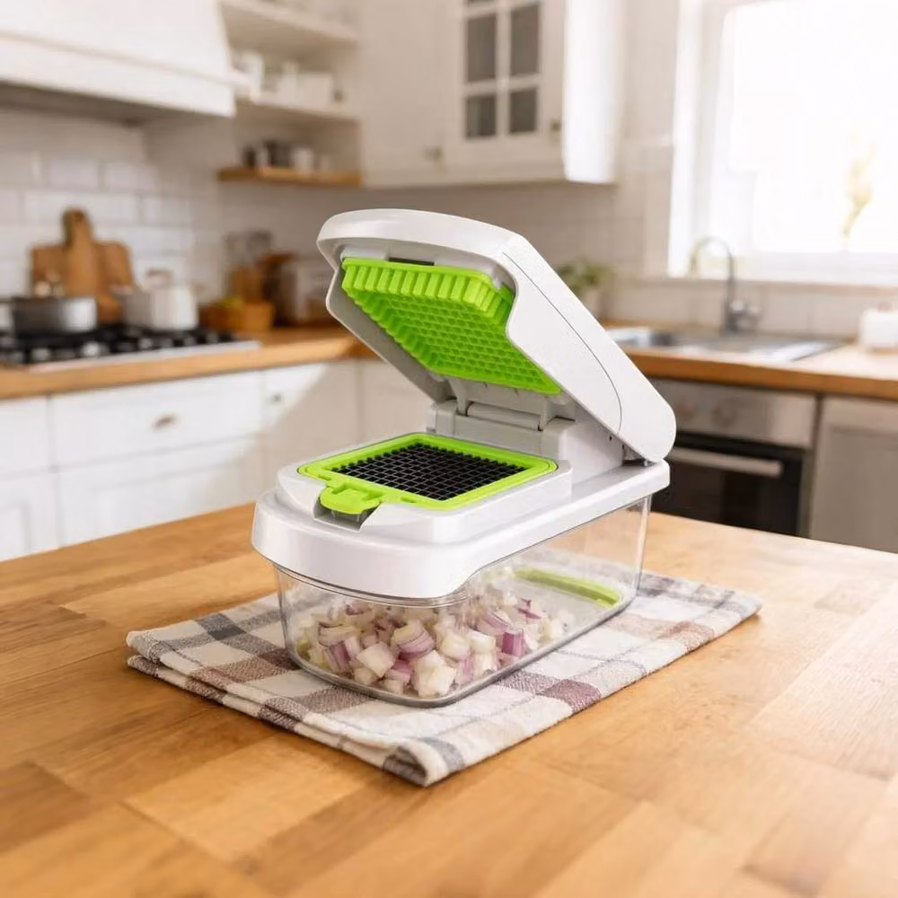 PAWNORA 15-in-1 Vegetable Chopper and Slicer with Multiple Blades in Green and White – 3