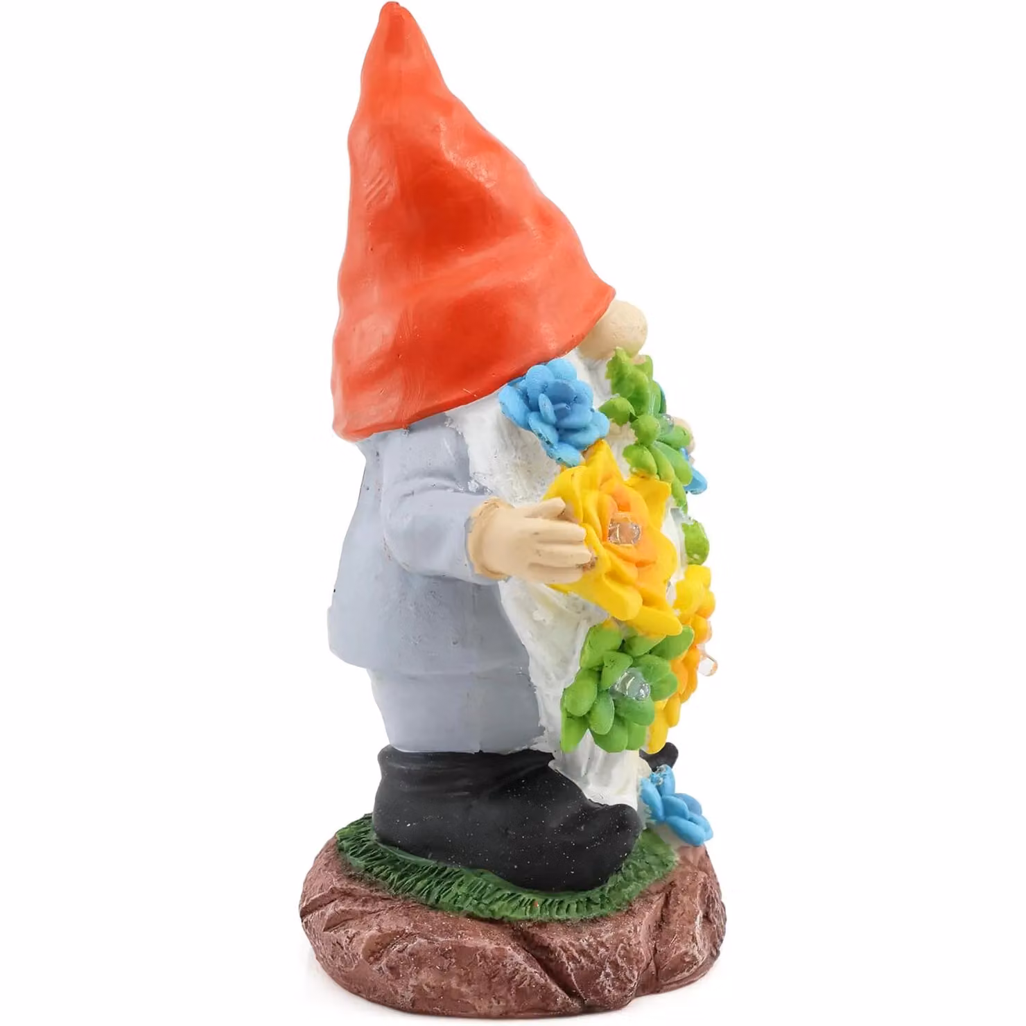 ILFD Group Ltd Solar Gonk Garden Ornament in Grey and Multicolour, 2 Pack – 2