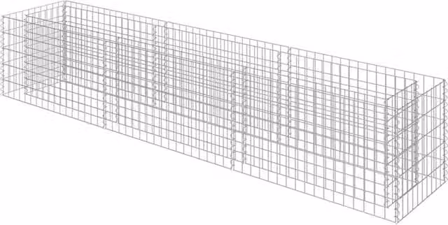 Berkfield Home Silver Galvanised Steel Wire Mesh Gabion Raised Bed, W: 270 cm, D: 50 cm, H: 50 cm