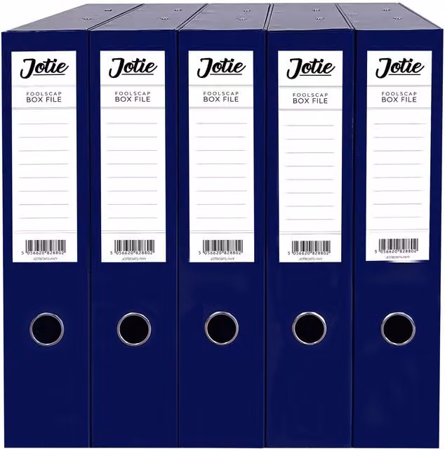 Jotie Set of 5 Blue Document Box Files