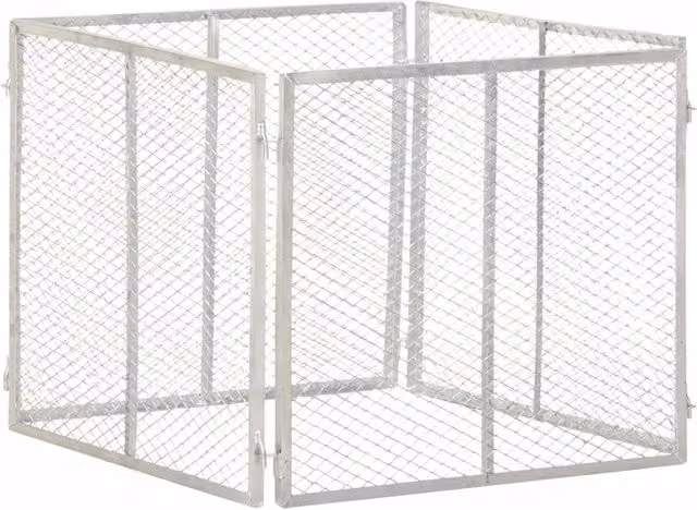 Berkfield Home Garden Galvanised Steel Composter in Silver, W/D/H: 85 x 85 x 70 cm
