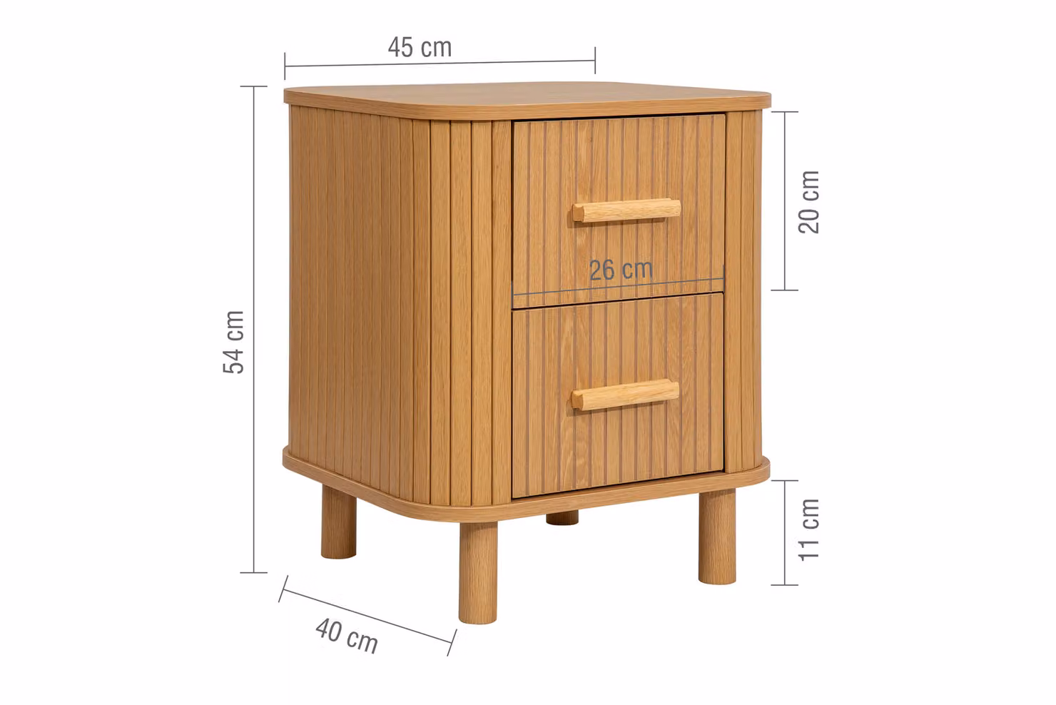Birlea Axel Modern Oak Brown 2 Drawer Bedside Table – 2