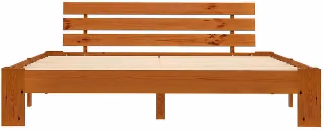 Berkfield Home Modern Super King Bed Frame in Honey Brown Solid Pine Wood, W/D/H: 180 x 200 x 66 cm – 1