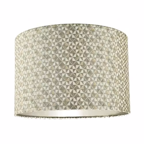 Happy Homewares Modern Silver and Gold Fabric Cylinder Lamp Shade, W/D/H: 30 x 30 x 20 cm