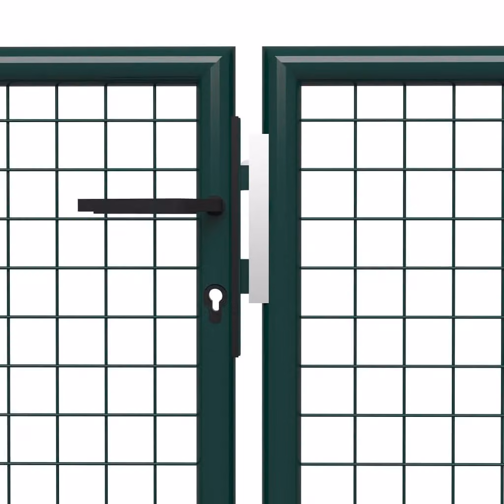 Berkfield Home Green Steel Wire Mesh Garden Gate W: 400 cm, H: 100 cm – 2