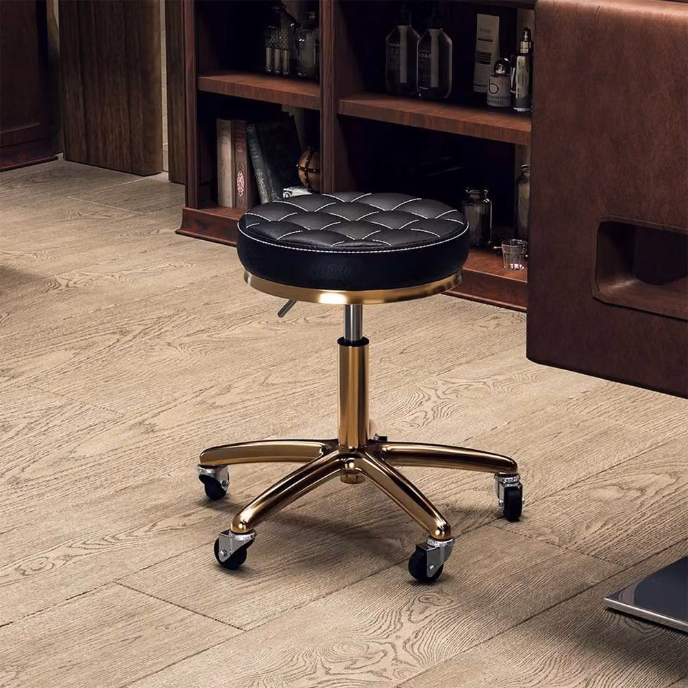 FORGEVIO Classic Adjustable Barber Chair in Black with Synthetic Leather and Metal Frame – 2