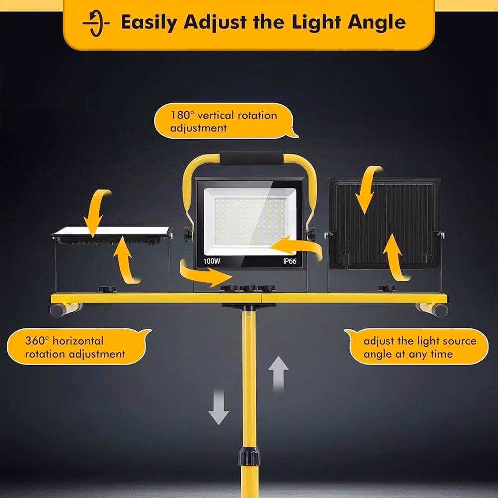 FLAVORA 3x100W LED Tripod Work Floodlight in Yellow – 4