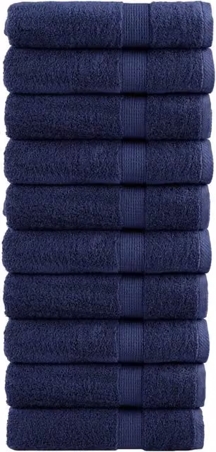 Berkfield Home SOLUND Premium Cotton Terry Bath Towels, 10-Piece Set, Blue, W: 100 cm, L: 150 cm, 600gsm