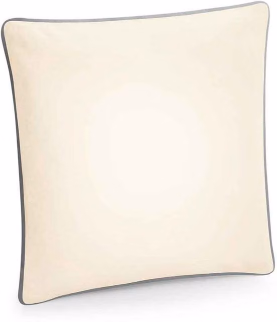 Westford Mill Fairtrade Piped Cotton Cushion Cover in Beige and Grey