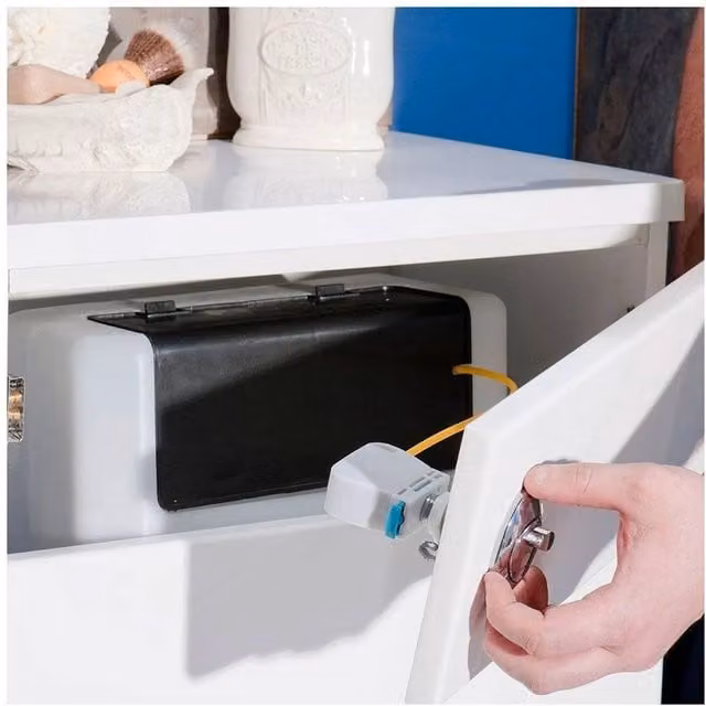 Havendro White Concealed Toilet Cistern with Chrome Dual Flush Push Button, W: 1000 mm x D: 400 mm – 1
