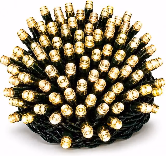 Simpa 100 LED Multi-Action Battery Operated String Lights in Yellow