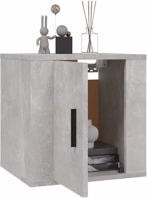 Berkfield Home Wall Mounted TV Cabinet in Concrete Grey, W: 40 cm, D: 34.5 cm, H: 40 cm