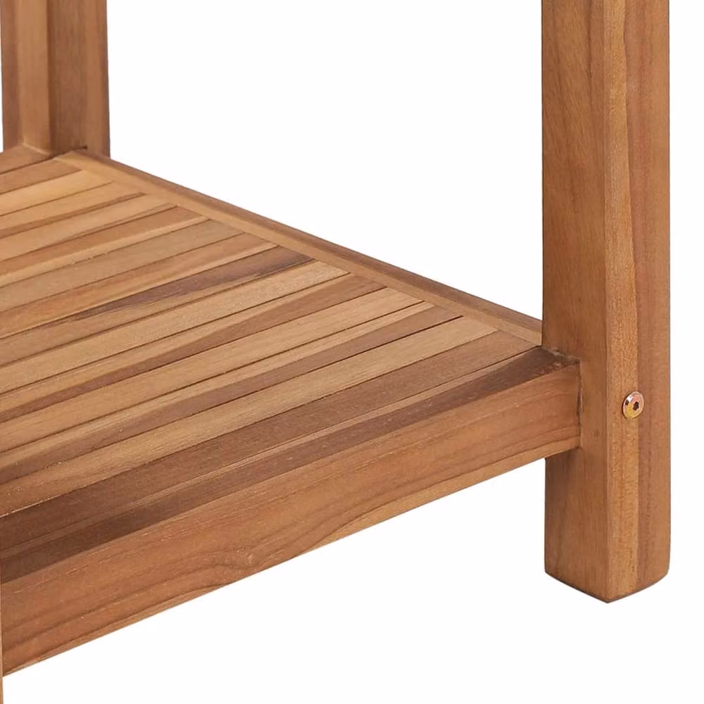 Berkfield Home Solid Teak Wood Coffee Table in Brown, W/D/H: 45 x 45 x 45 cm – 4