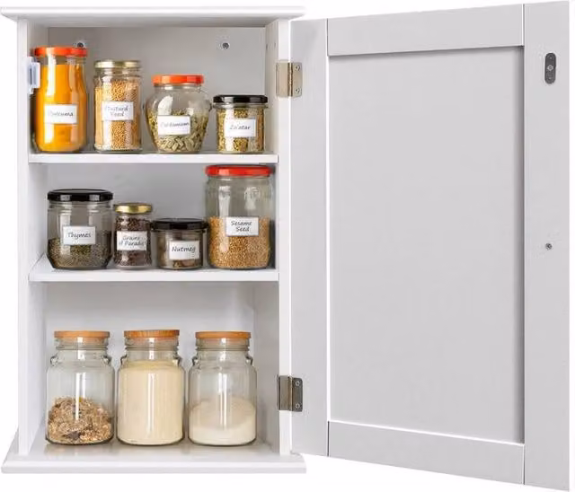 Kelvenix Single Door Wall Mounted Bathroom Cabinet in White