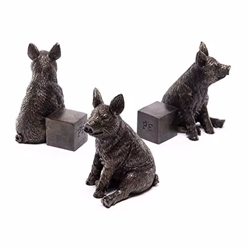 Jardinopia Pig Plant Pot Feet, Set of 3, Bronze, W6 x D8 x H9 cm – 1