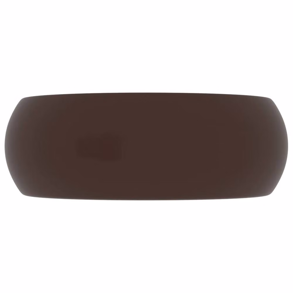 Berkfield Home Luxury Round Ceramic Wash Basin in Matt Dark Brown, W: 40 cm, H: 15 cm – 3