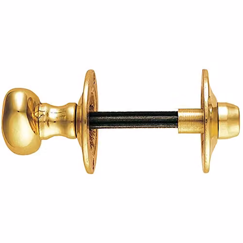 Loops Oval Thumbturn Lock with Coin Release Handle in Polished Brass Gold