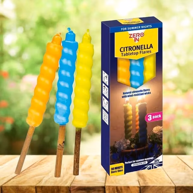 Zero In Multicolour Citronella Flared Candles, Pack of 3