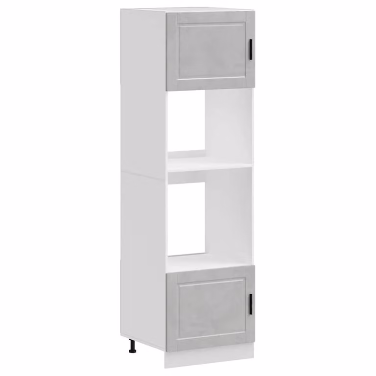 Berkfield Home Porto Oven Cabinets in Concrete Grey, Set of 2, Engineered Wood