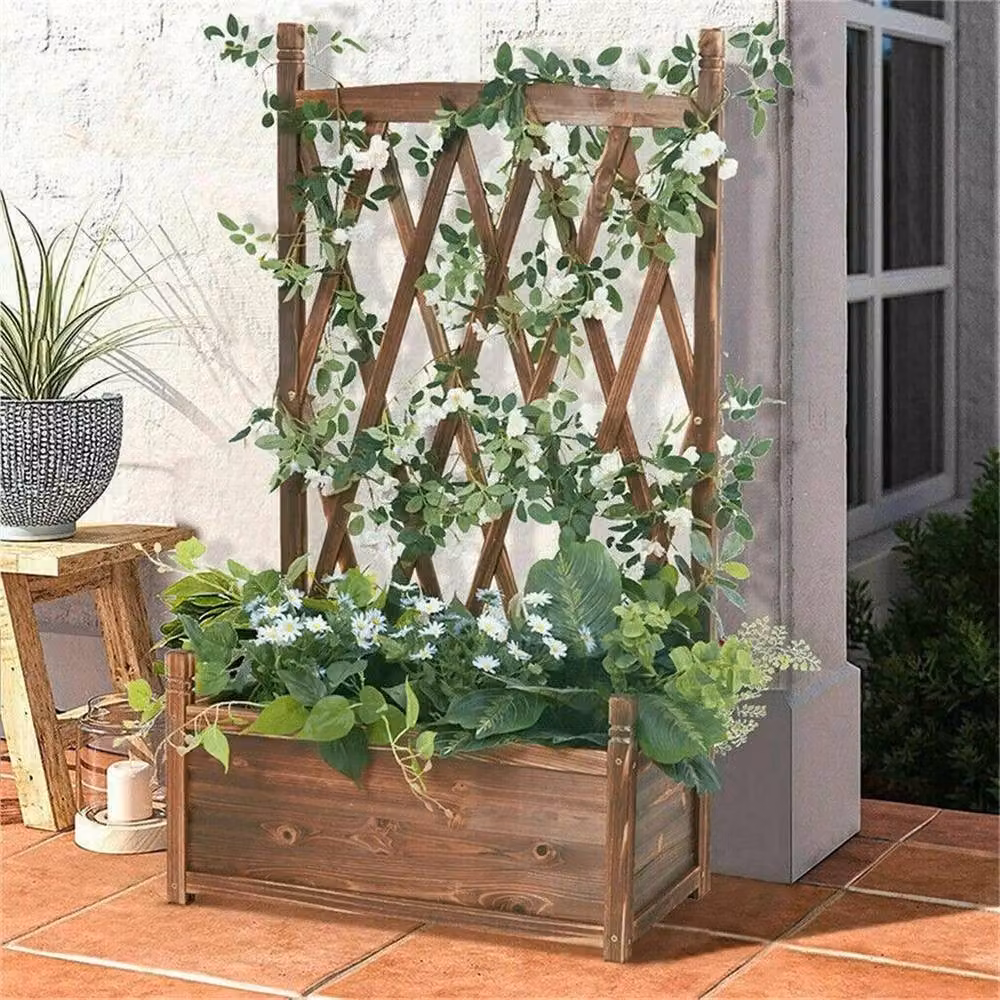 KORVIXA Wooden Raised Bed Planter Box for Indoor and Outdoor Use, Brown, W/D/H: 115 x 36.5 x 20 cm – 3