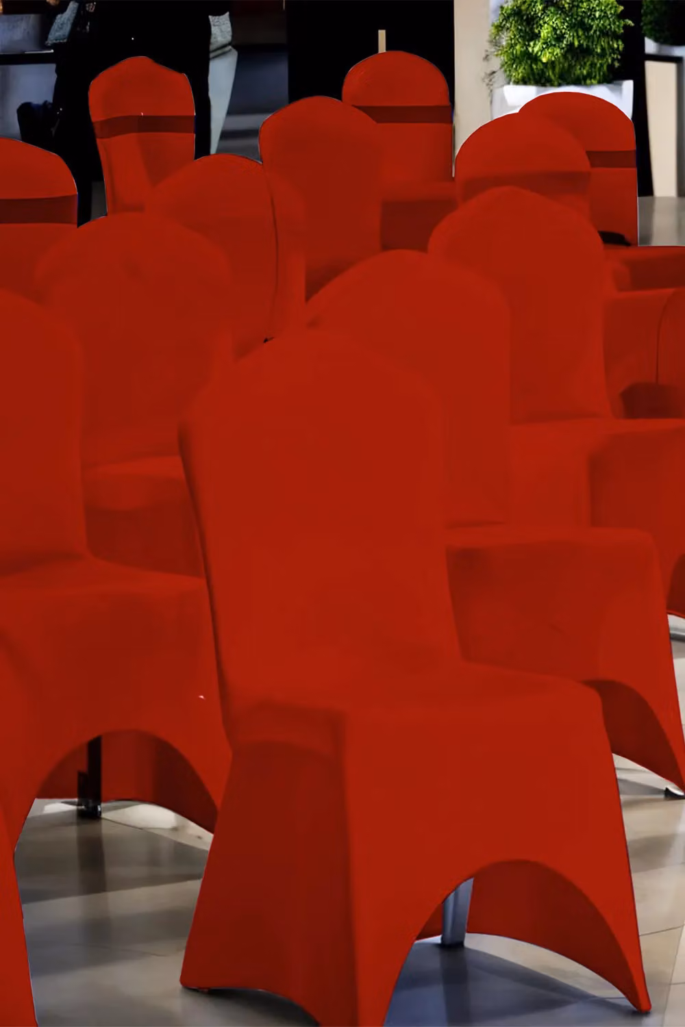 Neel Blue Red Spandex Arched Front Dining Chair Slipcovers, Stretchable and Washable Fabric – 4