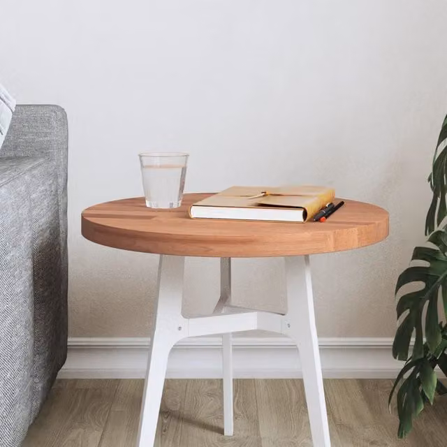 Berkfield Round Solid Wood Beech Table Top, Brown, Diameter: 40 cm, Height: 2.5 cm