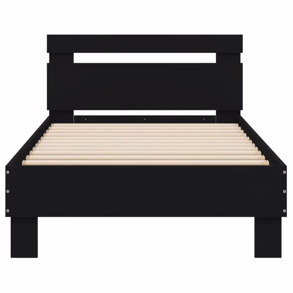 Berkfield Home Bed Frame with Headboard in Black, W/D/H: 90 x 200 cm – 4
