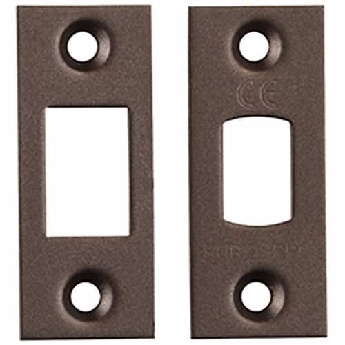 Loops Forend Strike and Fixing Pack for Tubular Deadbolt in Matt Bronze – 1