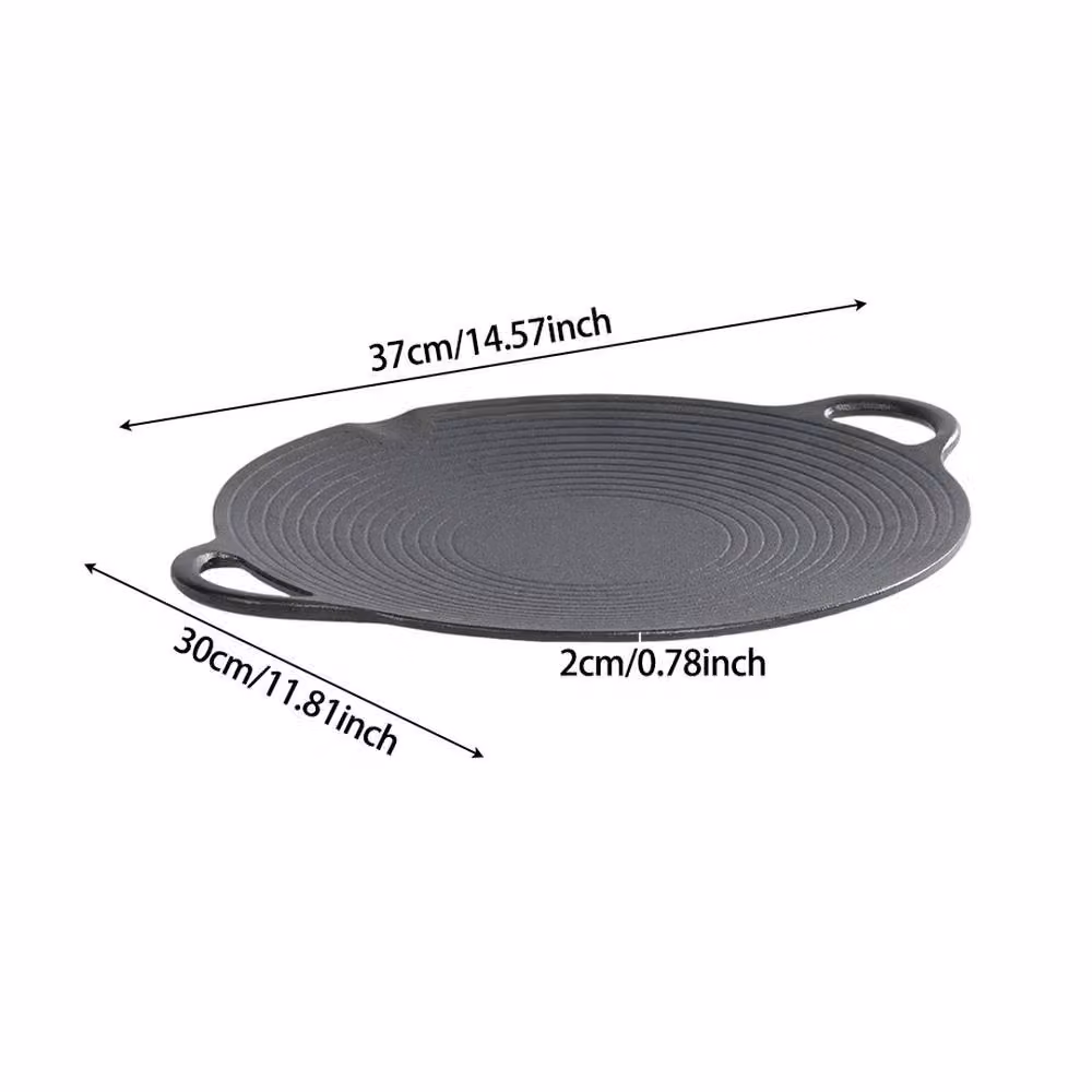 Kelvenix Black Cast Iron Tawa Parantha Pan and Non-Stick Griddle, Diameter: 37 cm – 2