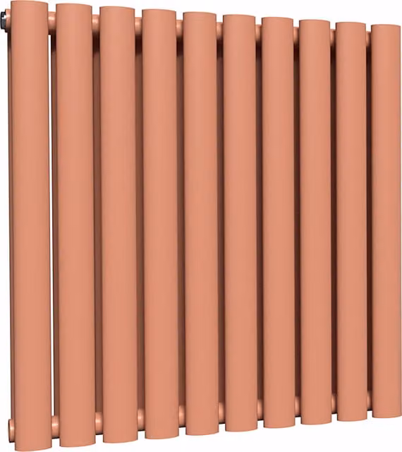 Lux Heat Oval Horizontal Coloured Steel Radiator in Orange, W: 60.0 cm, H: 54.0 cm