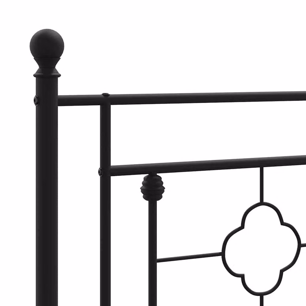Berkfield Home Metal Bed Frame with Headboard in Black, W/D/H: 193 x 97 x 198 cm – 3