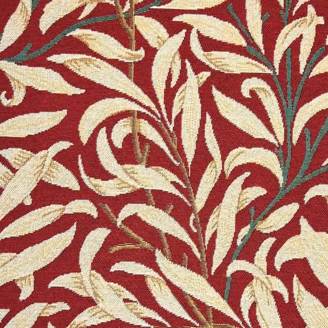 William Morris Willow Boughs Floral Tapestry Fabric in Red