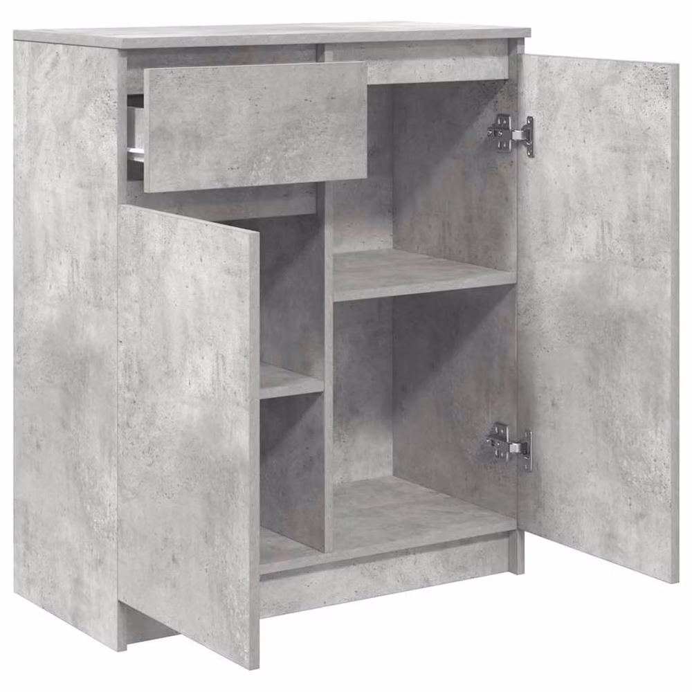 Berkfield Home Sideboard with Drawer in Concrete Grey, W/D/H: 71 x 35 x 84 cm – 2
