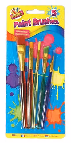 Art Box Assorted Paint Brushes, Multicolour, 5 Pack