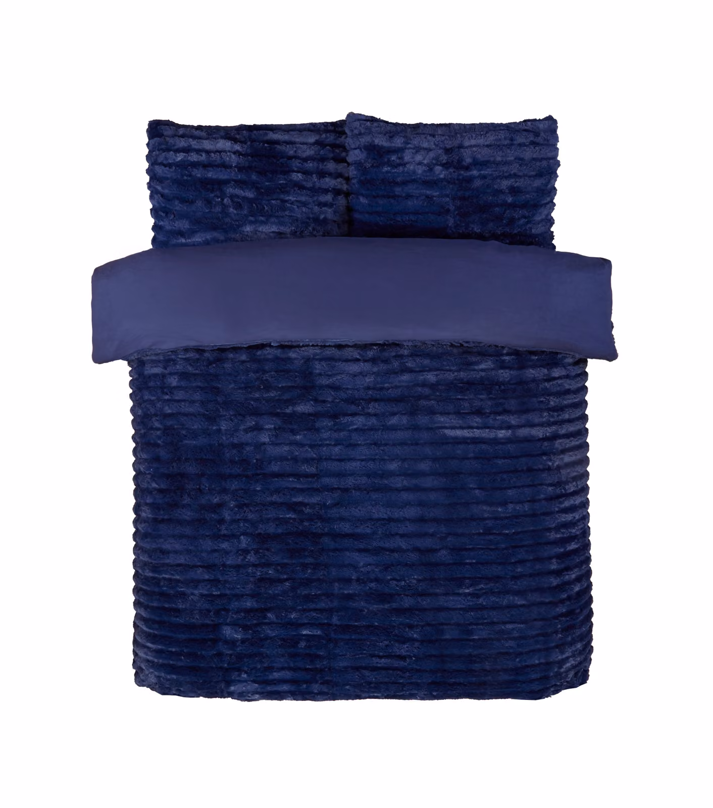 Rapport Home Chunky Ribbed Fur Polyester Soft and Cozy Duvet Cover Set with Pillowcase, Blue, W: 140 cm, L: 200 cm – 2