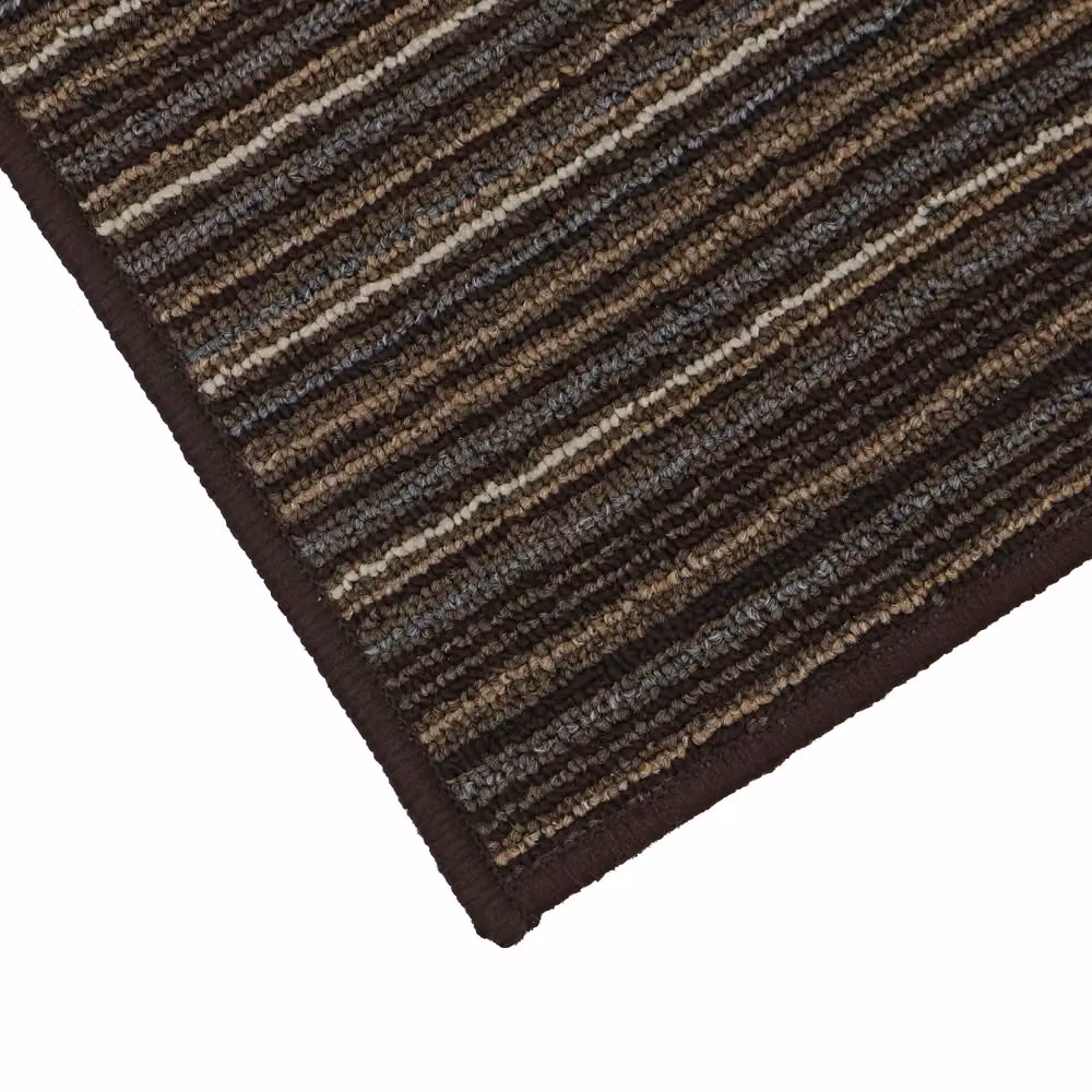 JVL Arona Striped Machine Washable Latex Backed Doormat, Brown, W: 40 cm, D: 60 cm – 3