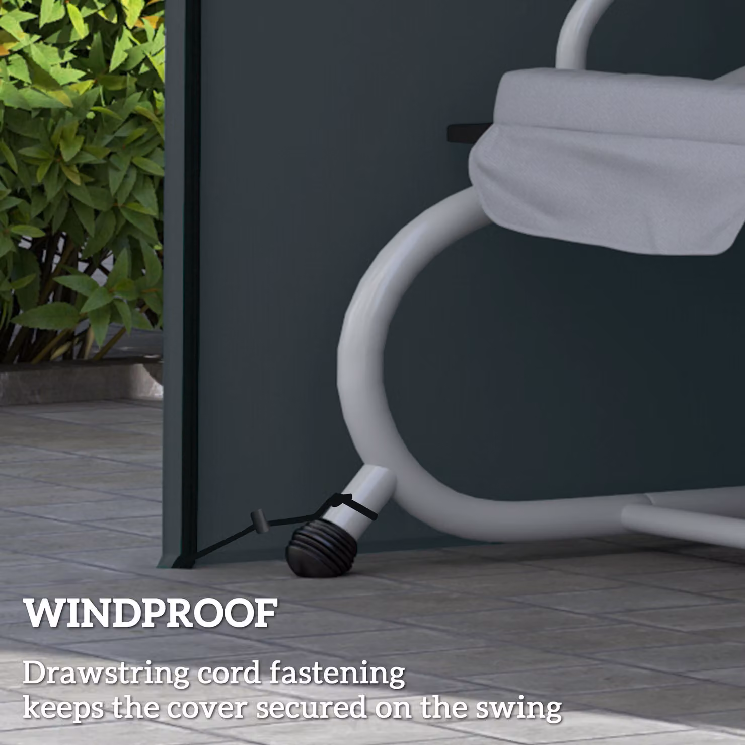 Outsunny Three-Seater Swing Chair Protective Cover, Grey, W: 220 cm, D: 125 cm, H: 120 cm – 6