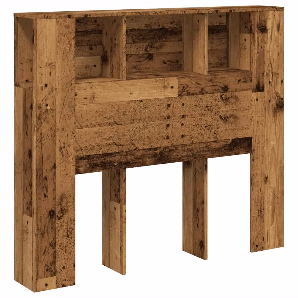 Berkfield Home Headboard Cabinet in Old Wood Brown, W: 120 cm, D: 19 cm, H: 104.5 cm – 2