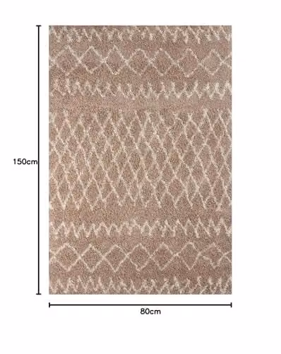 THE RUGS Modern Moroccan Design Rectangular Rug for Living Room and Bedroom, Tangier Beige/Ivory, W: 80 cm, L: 150 cm – 2