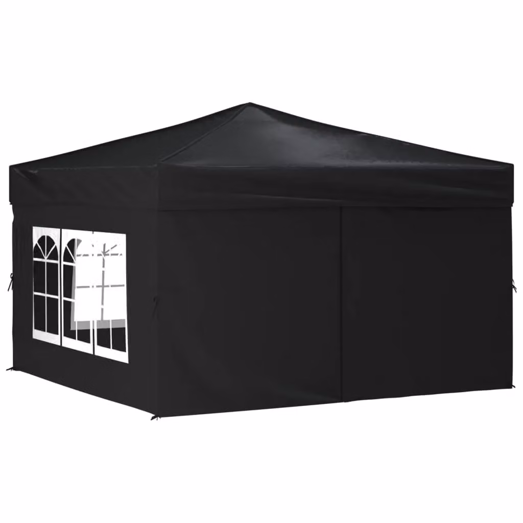Berkfield Home Folding Party Tent with Sidewalls and Windows, Black, W 3 x D 3 m – 2