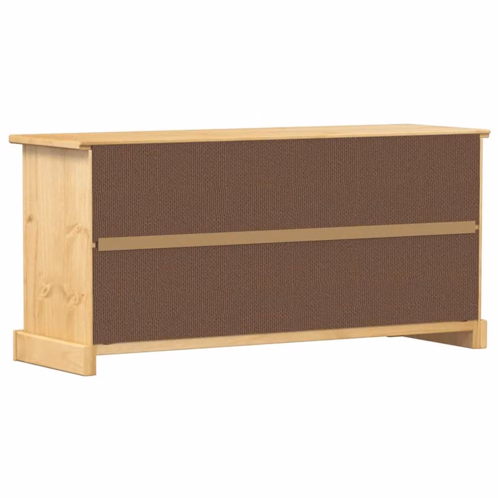 Berkfield Home Corona Shoe Cabinet in Natural Solid Wood Pine, W/D/H: 99 x 32 x 47 cm – 3