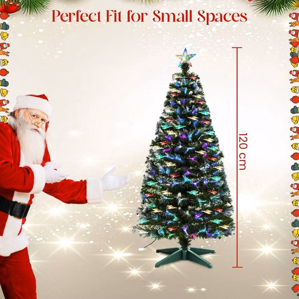 SPETLEK 4ft Pre-Lit Colour Changing RGB LED Fiber Optic Christmas Tree in Green, W: 60 cm, D: 60 cm, H: 100 cm – 2