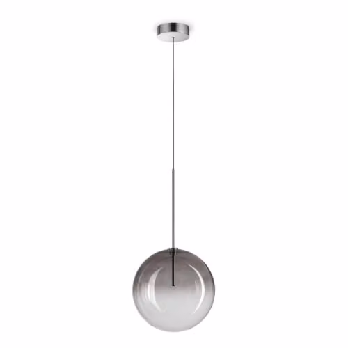 Ideal Lux Equinoxe Sphere Glass Pendant Ceiling Light in Grey, Diameter: 25 cm